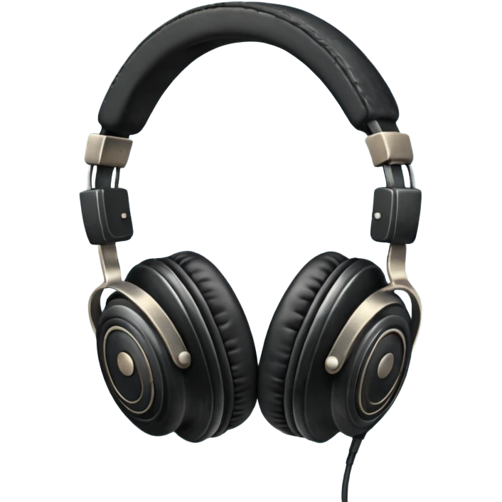 vintage black headphone emoji