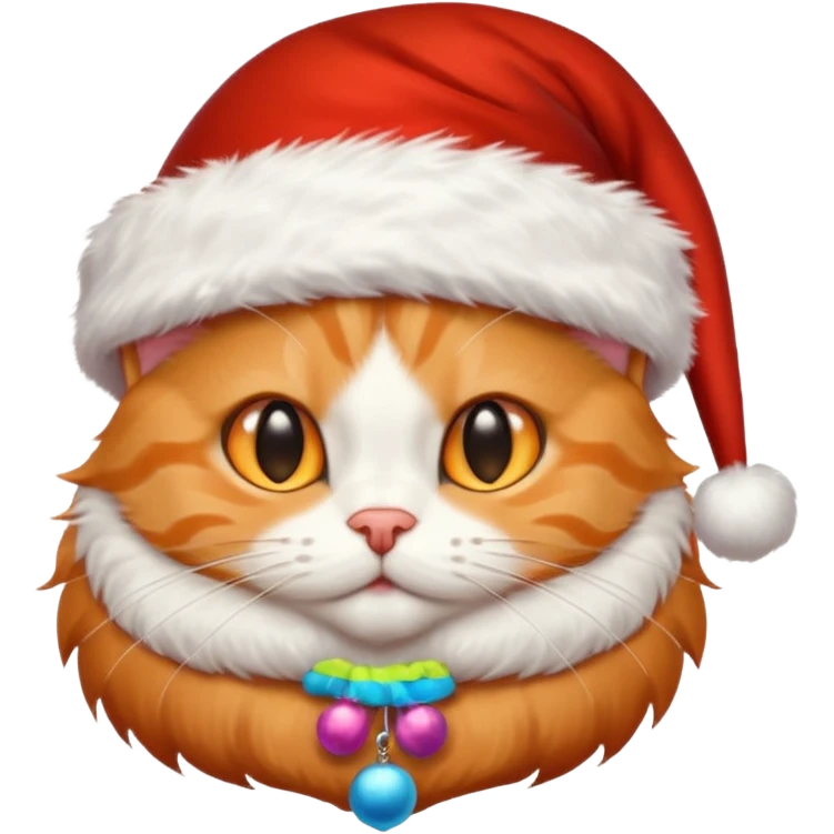 Make me a orange tabby cat with a white chin and a bit of white on the end of his tail and  a Santa hat that looks like 🐱 emoji emoji