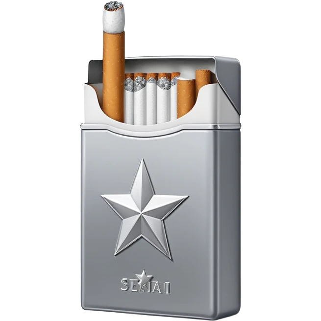seven stars grey shining cigaret pack emoji