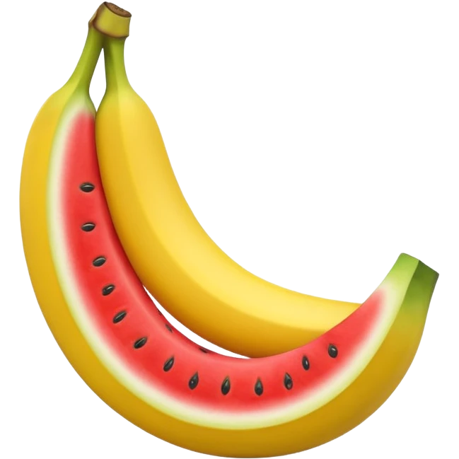 banana with watermelon  emoji