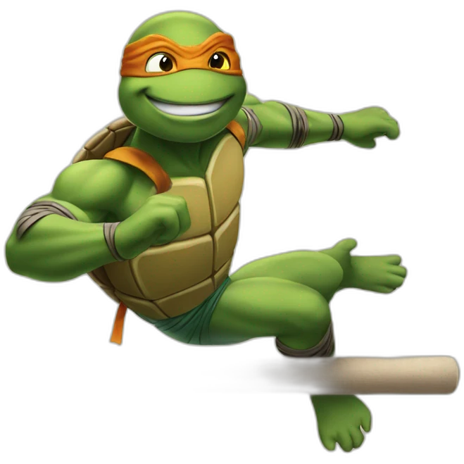 ninja turtles doing gymnastics emoji