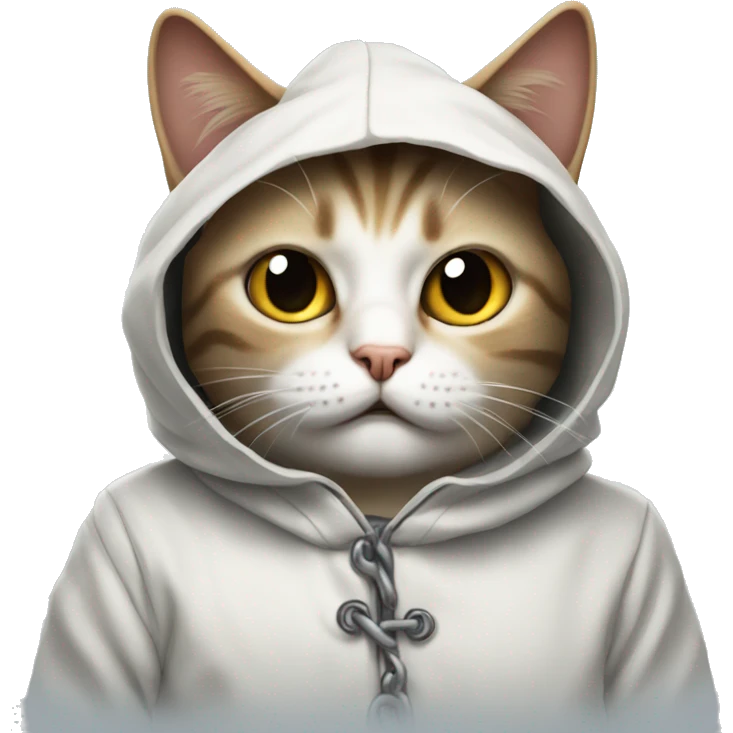 Lunatic cat in a straight-jacket emoji