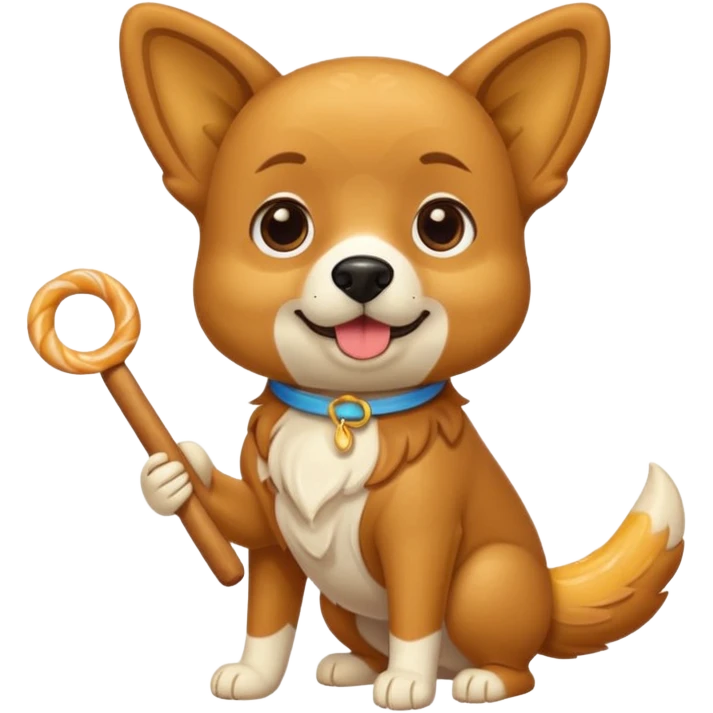 Un perrito viendo con hambre un churro emoji