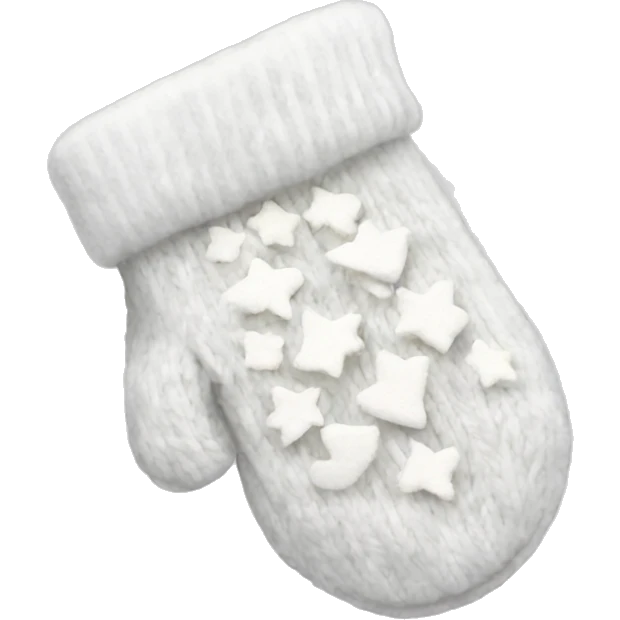 White aesthetic Christmas mittens emoji