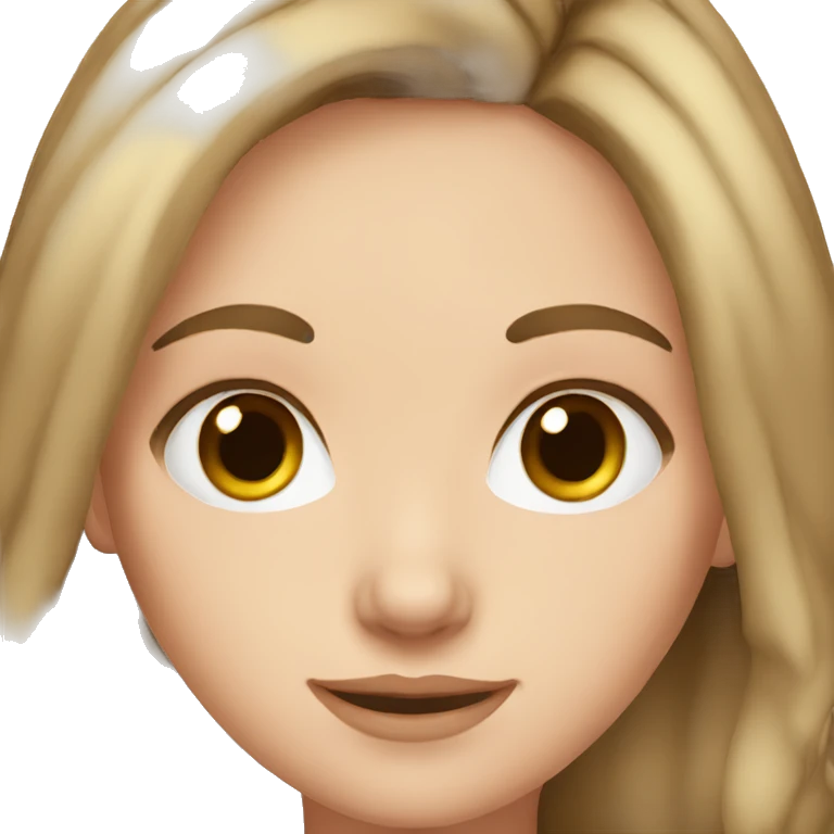 White girl brown hair emoji