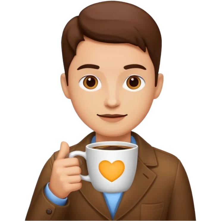 The marketer is drinking coffee. emoji