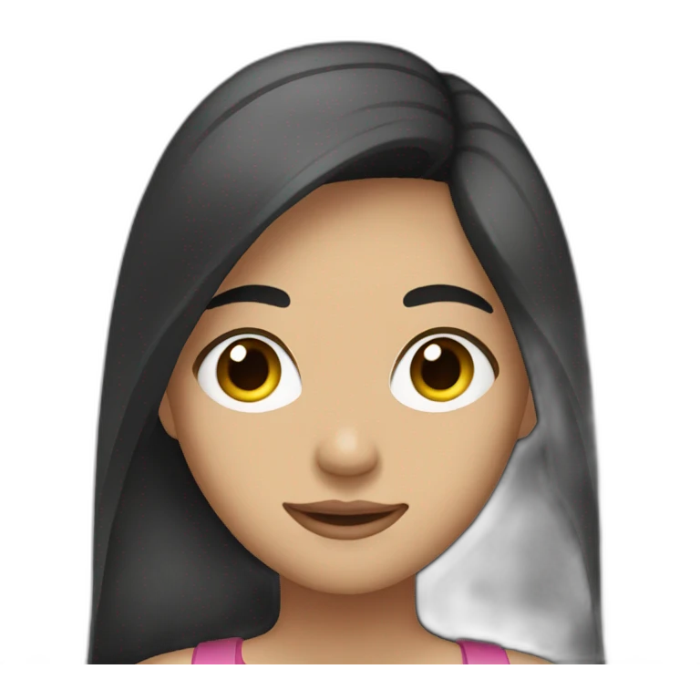 young teenager dark long hair in a car emoji