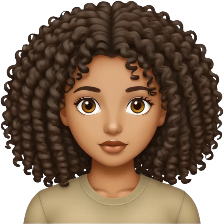 Black Latina with curly long hair  emoji