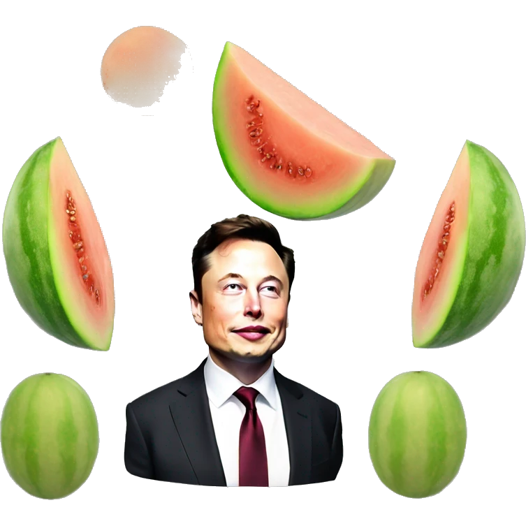 Elon musk like a melon emoji