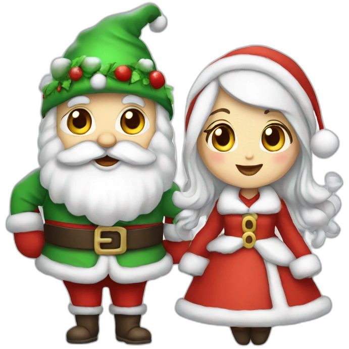 santa claus and the snow maiden emoji