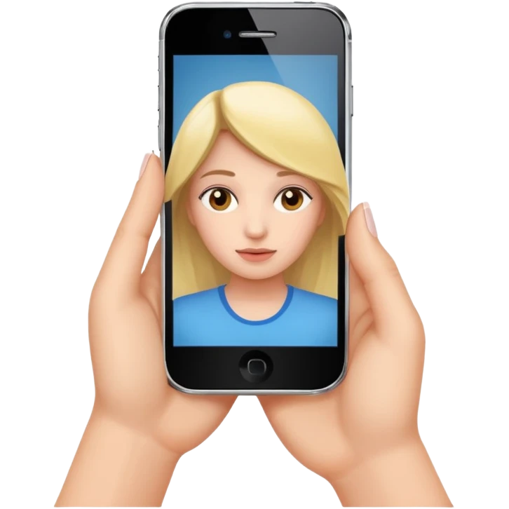 Celular mano de una chica emoji