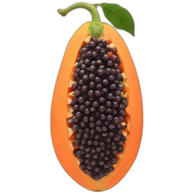 papaya and aubergine emoji