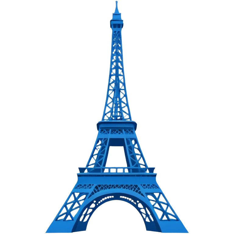 create a blue emoji of tour eiffel. 2D style emoji