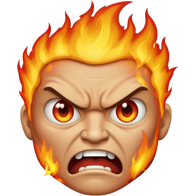 fire face angry emoji