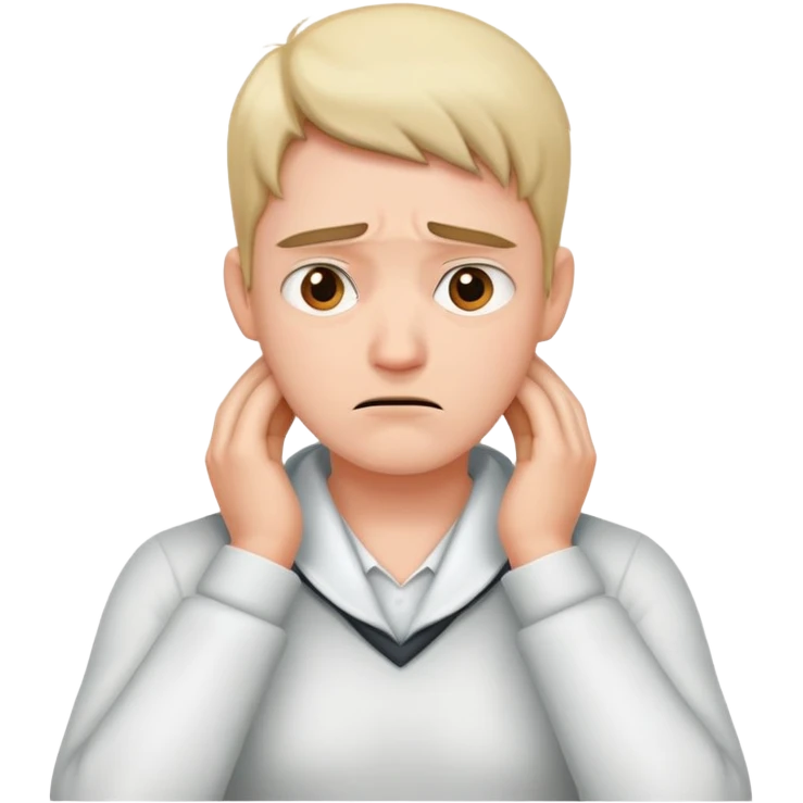 A person that is annoyed and has their hands around there neck emoji