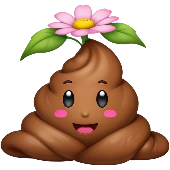 poop with flower emoji