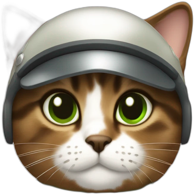 dusty brown brown calico cat without any white markings and with green eyes dressed as a pilot emoji