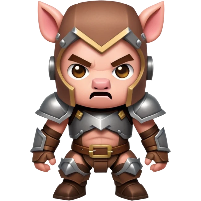 angry Minecraft baby Piglin in leather armor emoji