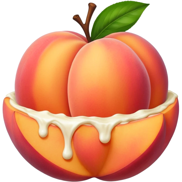 Peach with cream on it emoji