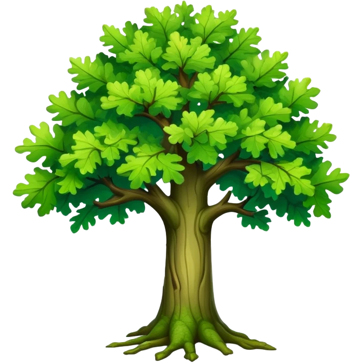 Vibrant green oak tree with full leaves emoji
