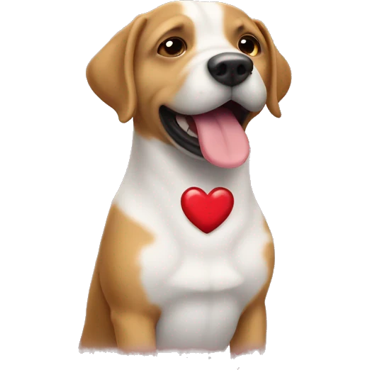 Un chien avec des cœur emoji