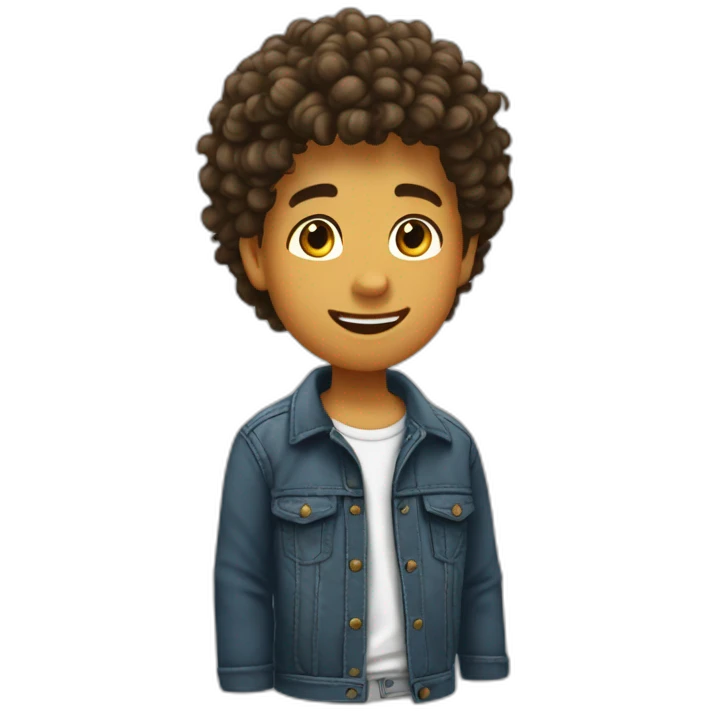 Garçon cheveux long bouclés emoji