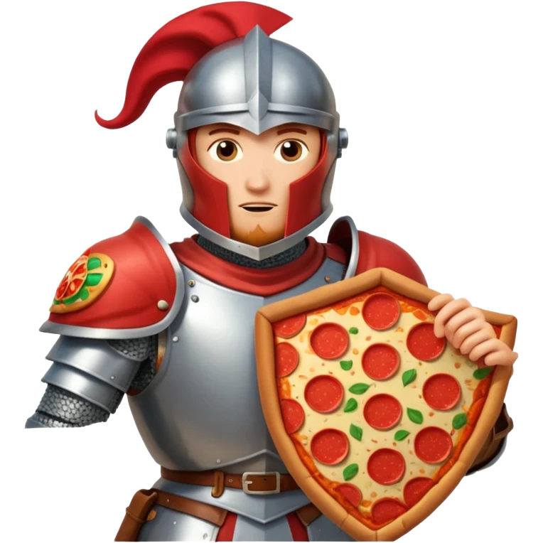 Pizza Knight his armor is piza box  emoji