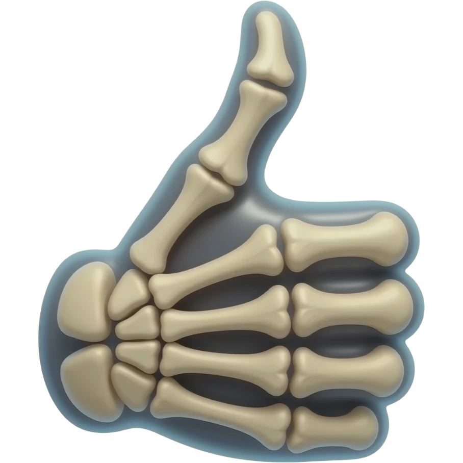 Skeleton hand thumbs up emoji