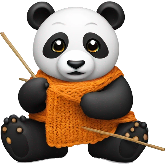 panda knitting emoji