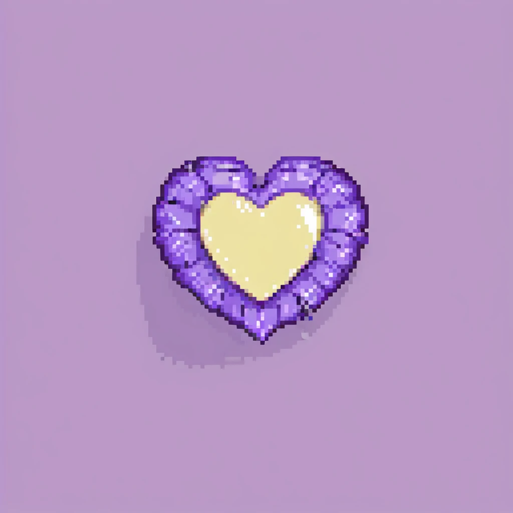 purple heart, pixel art style emoji