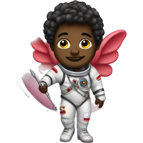 Black man Cupid in outer space  emoji