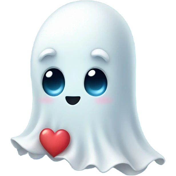 Cute ghost showing heart  emoji