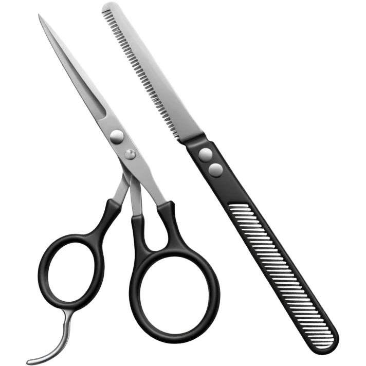 barber shop, scissors, comb, only scissor and comb emoji
