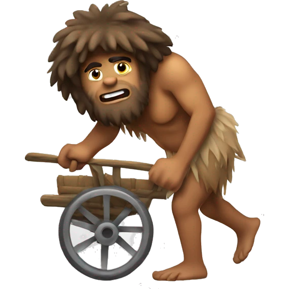 caveman pulling cart emoji