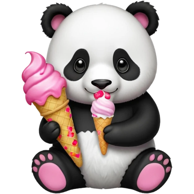 Panda eating ice cream emoji