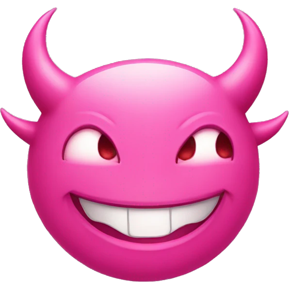 pink smiling devil, heart eyes emoji