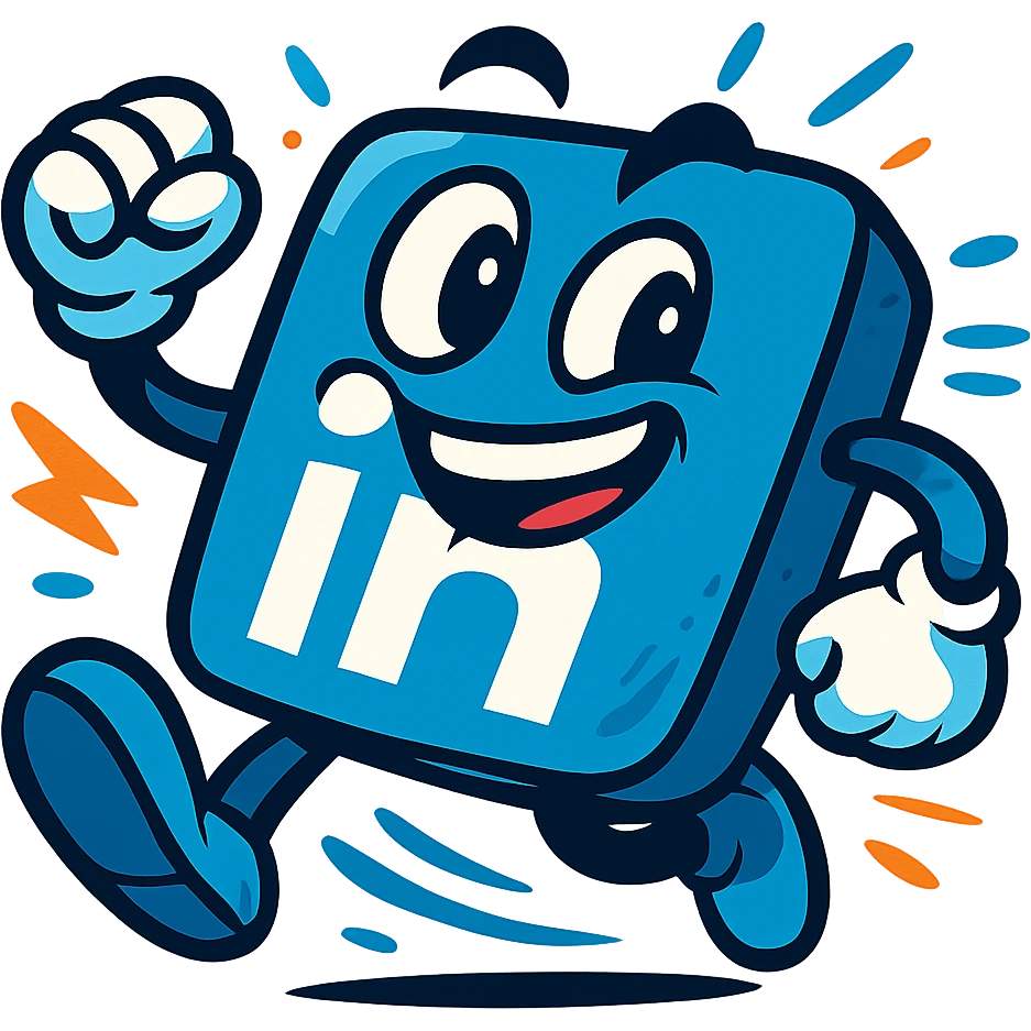 animated LinkedIn logo, vibrant colors, dynamic motion, modern style emoji