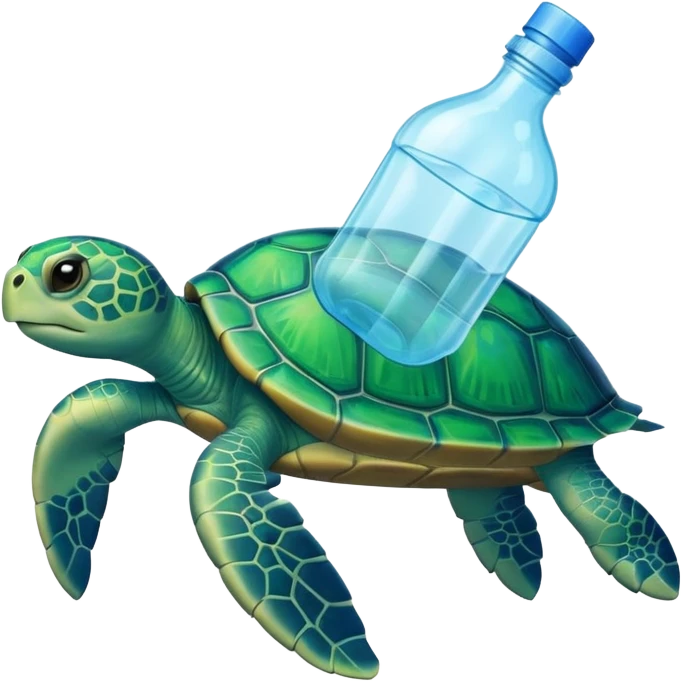turtle with plastic bottle emoji