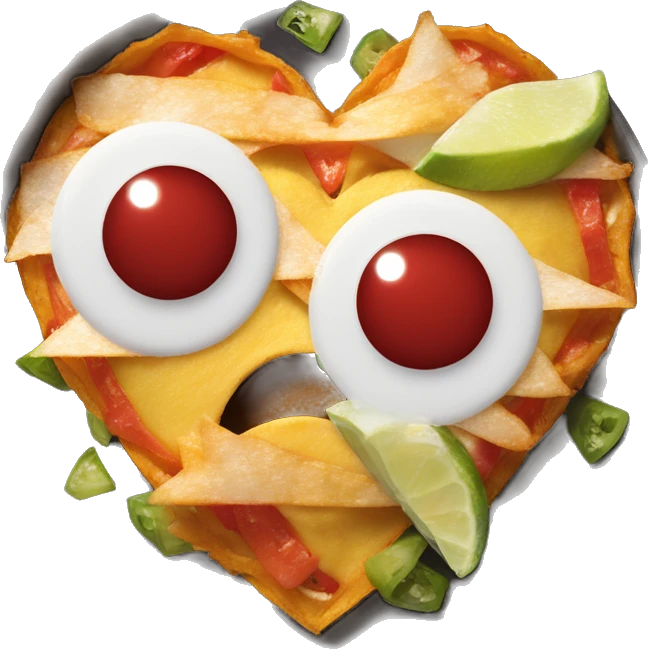 Red heart eyes on chilaquiles emoji