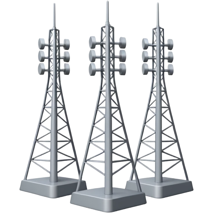 3 TORRES DE ANTENA DE ESTAÇÃO RÁDIO BASE emoji