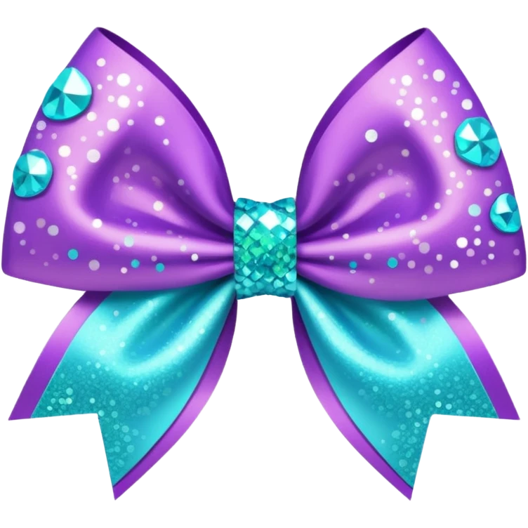 glitter purple and cian hair bow emoji