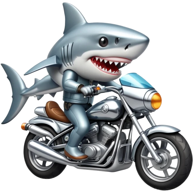Shark riding a motorcycle  emoji