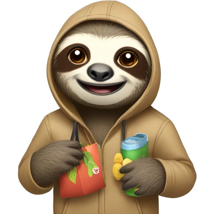 Shoping sloth emoji