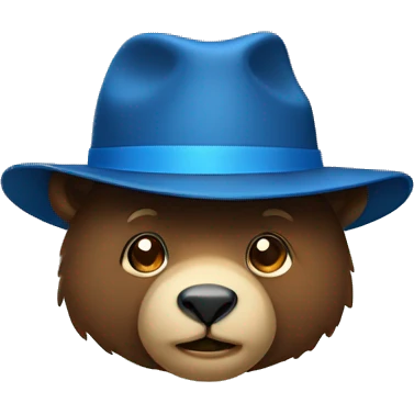 tête d'Ours avec un petit chapeau bleu  emoji