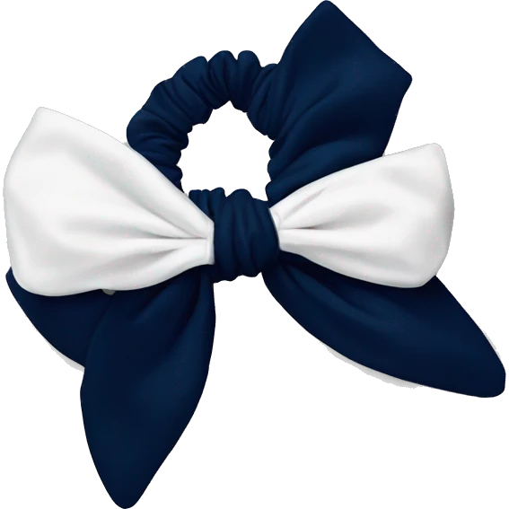 Navy Blue scrunchie with a white bow emoji
