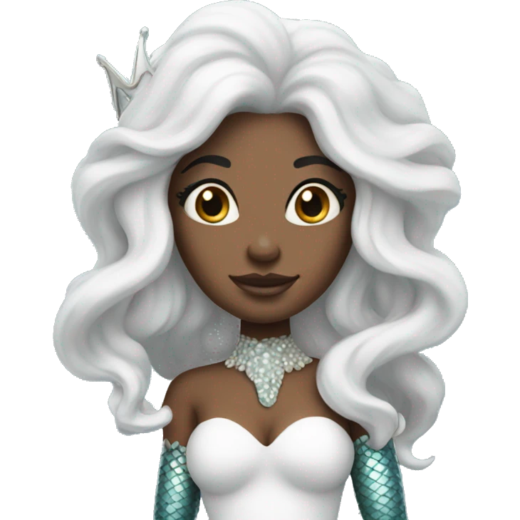 Mermaid queen, white mermaid emoji