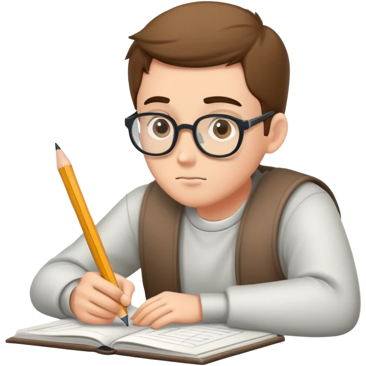 Guy doing homework emoji