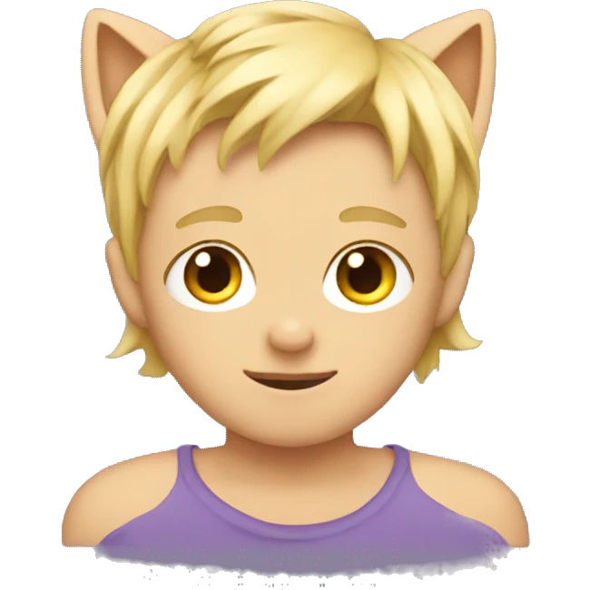 a blonde boy with cat ears  emoji