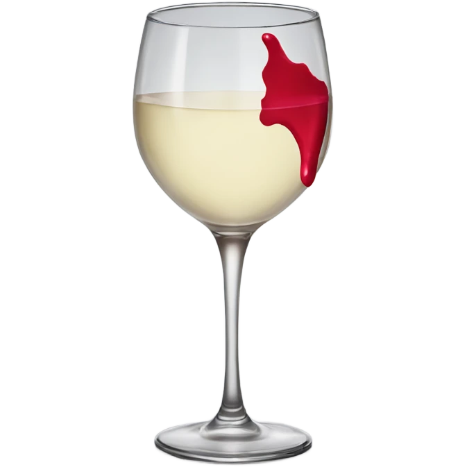 Wine glass with lipstick stain on it  emoji