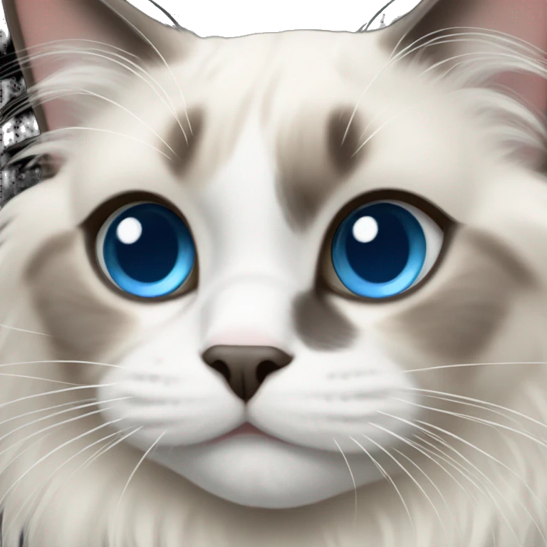 Ragdoll cat with blue eyes emoji